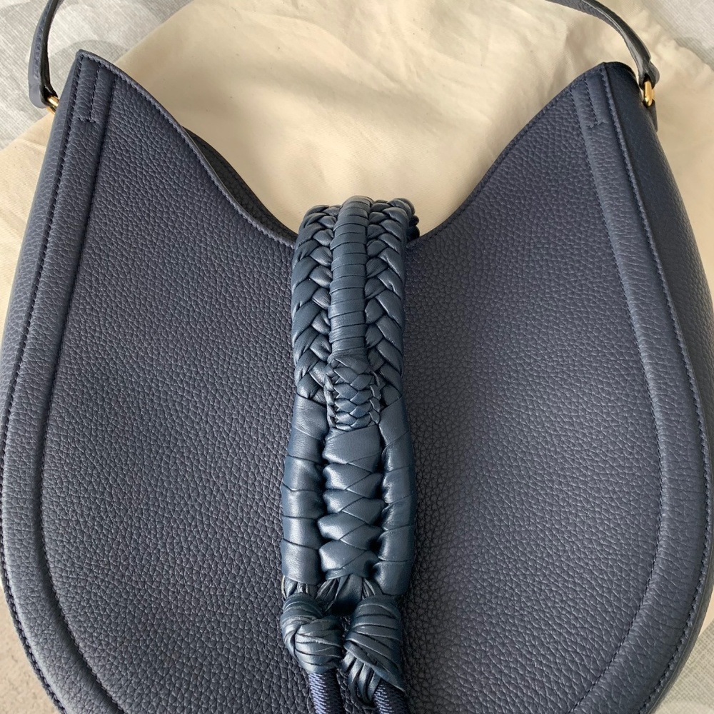 New Altuzarra Ghianda Navy Leather Fringe Hobo